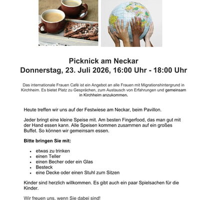 Frauen - Caf&egrave; International - Picknick am Neckar 