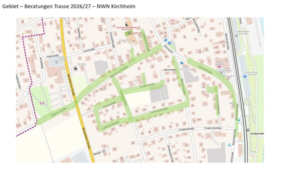 Trasse Nahwärmeausbau 2026/2027