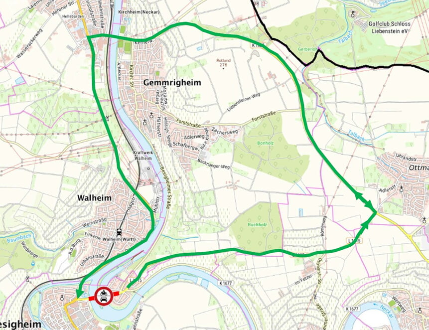 Umleitungsplan Neckarbr&uuml;cke