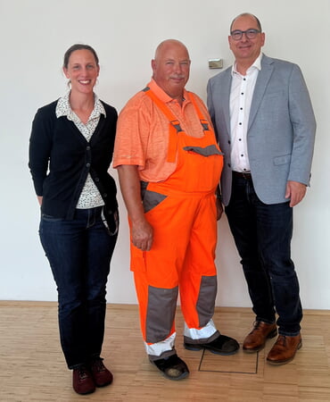 v. l.: Katja Bunge, Frank Seyffer, Bürgermeister Uwe Seibold