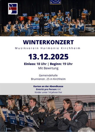 Die Musikerinnen und Musiker aller Kapellen freuen sich über zahlreiche Besucher am Winterkonzert.