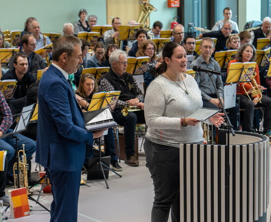 Svenja Wenninger (Liturgie) und Pfr. Achim Binder (Predigt)