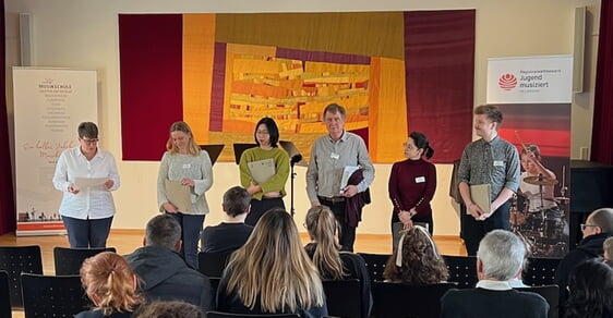 Ergebnisbekanntgabe Kategorie Bl&auml;ser im Orchestersaal in Lauffen