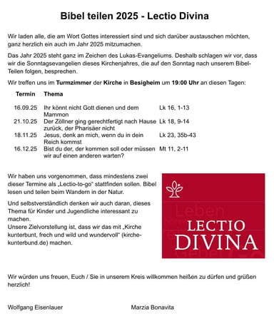 Bibel teilen-Lectio Divina