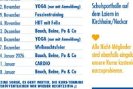 Termine unserer Sportkurse