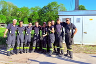 Die Freiwillige Feuerwehr beim &bdquo;Firetruck-Pulling&ldquo; Enzweihingen